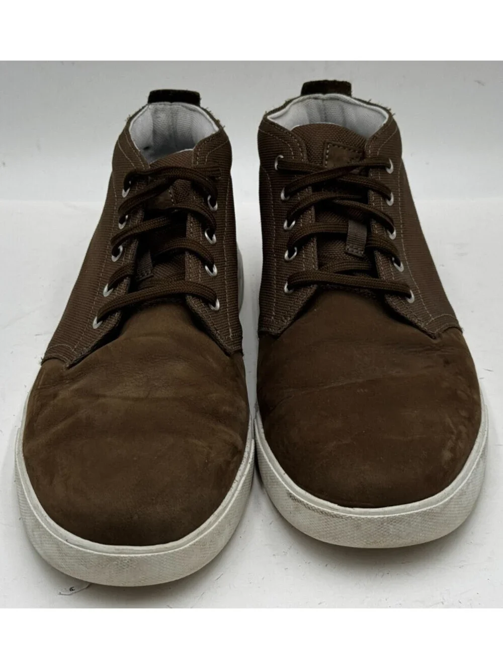 Timberland Groveton Men's Shoes Size 11 W Brown Leather Canvas Chukka Boots
